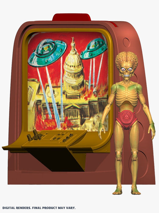 Mars Attacks 6" Action Figures Wave 1 - "Watching From Mars" (Card #13) Martian + Diorama Deluxe Set