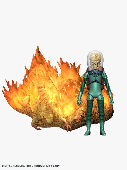 Mars Attacks 6" Action Figures Wave 1 - "Destroy The City" (Card #11) Martian + Diorama Deluxe Set