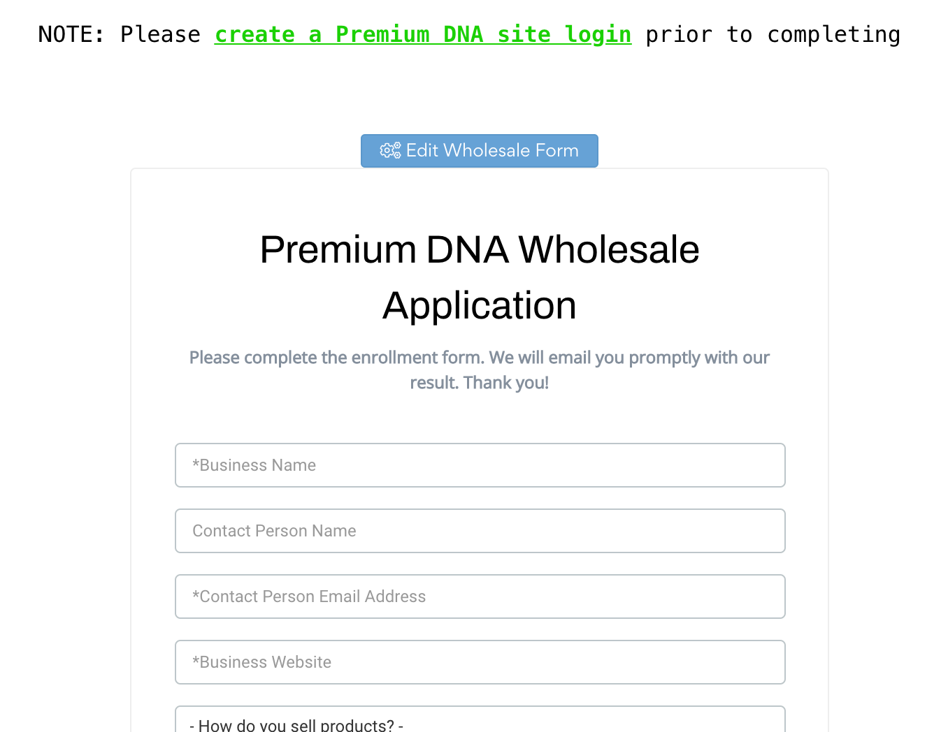 Wholesale Partner Portal Now Live