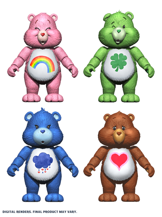 Care Bears Classics of Care-A-Lot 4.5" Action Figures - Complete Set of 4